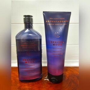 Bath and body work restful moon body wash and lotion combo